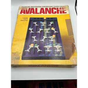 Vintage Avalanche Swinging Gate Game: Parker Brothers with Marbles and Cards